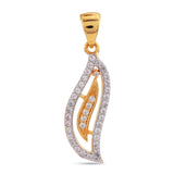 Sleek Wavy Designer Two Tone Plated Pendant Set