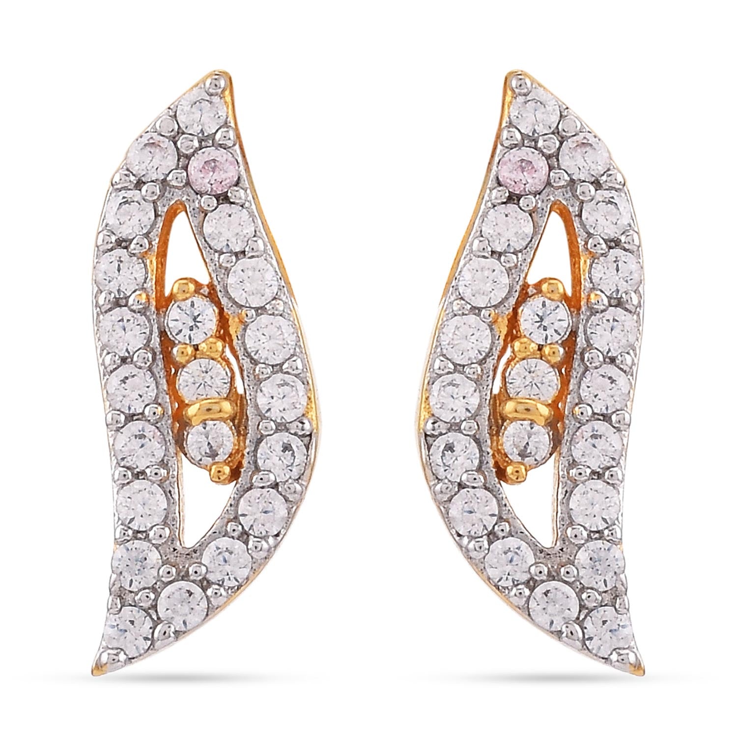 Sleek Wavy Designer Two Tone Plated Pendant Set