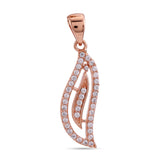 Sleek Wavy Designer Rose Gold Plated Pendant Set