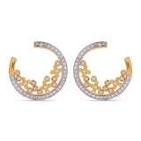 Designer Half Moon Two Tone Gold Plated Pendant Set