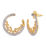 Designer Half Moon Two Tone Gold Plated Pendant Set