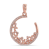 Designer Half Moon Rose Gold Plated Pendant Set