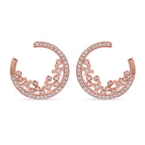 Designer Half Moon Rose Gold Plated Pendant Set