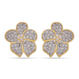 Floral Two Tone Plated Modern Style Pendant Set