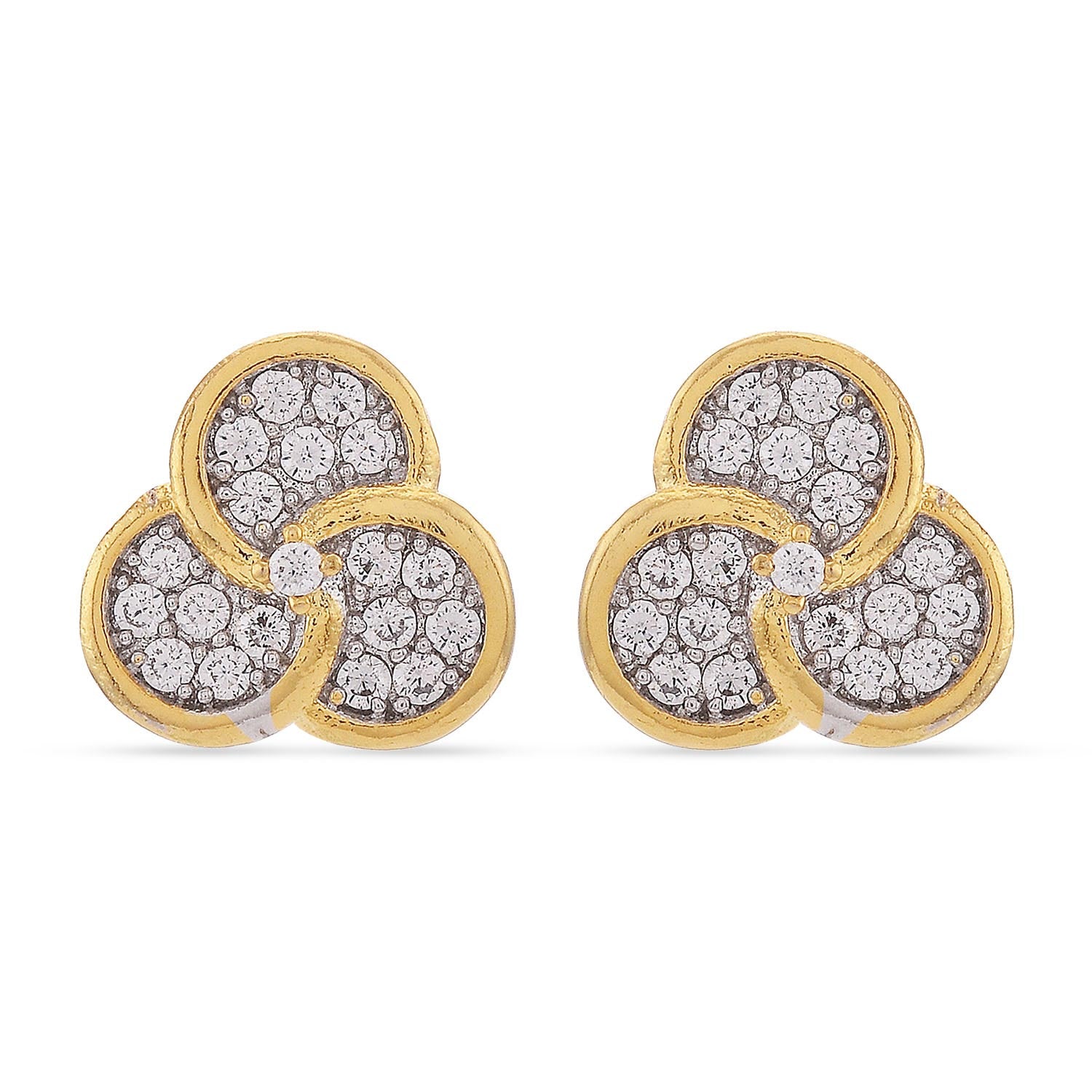 Floral Two Tone Plated Modern Style Pendant Set