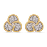 Floral Two Tone Plated Modern Style Pendant Set