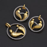 Contemporary Fairy Designer Two Tone Plated Pendant Set