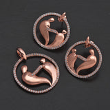 Contemporary Fairy Designer Rose Gold Plated Pendant Set