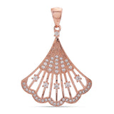 Contemporary Fan Designed Rose Gold Plated Pendant Set