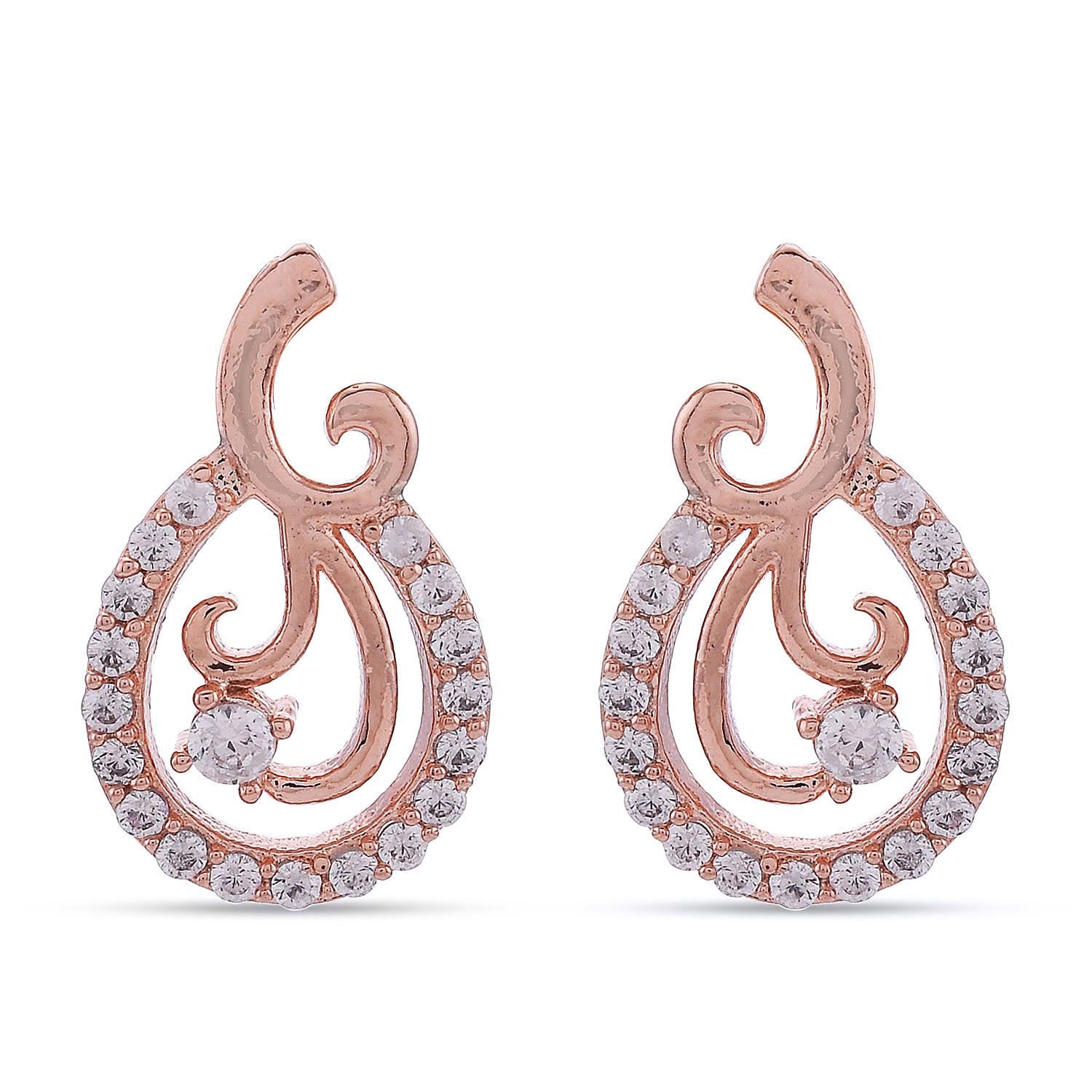 Feminine Designer Rose Gold Plated Pendant Set