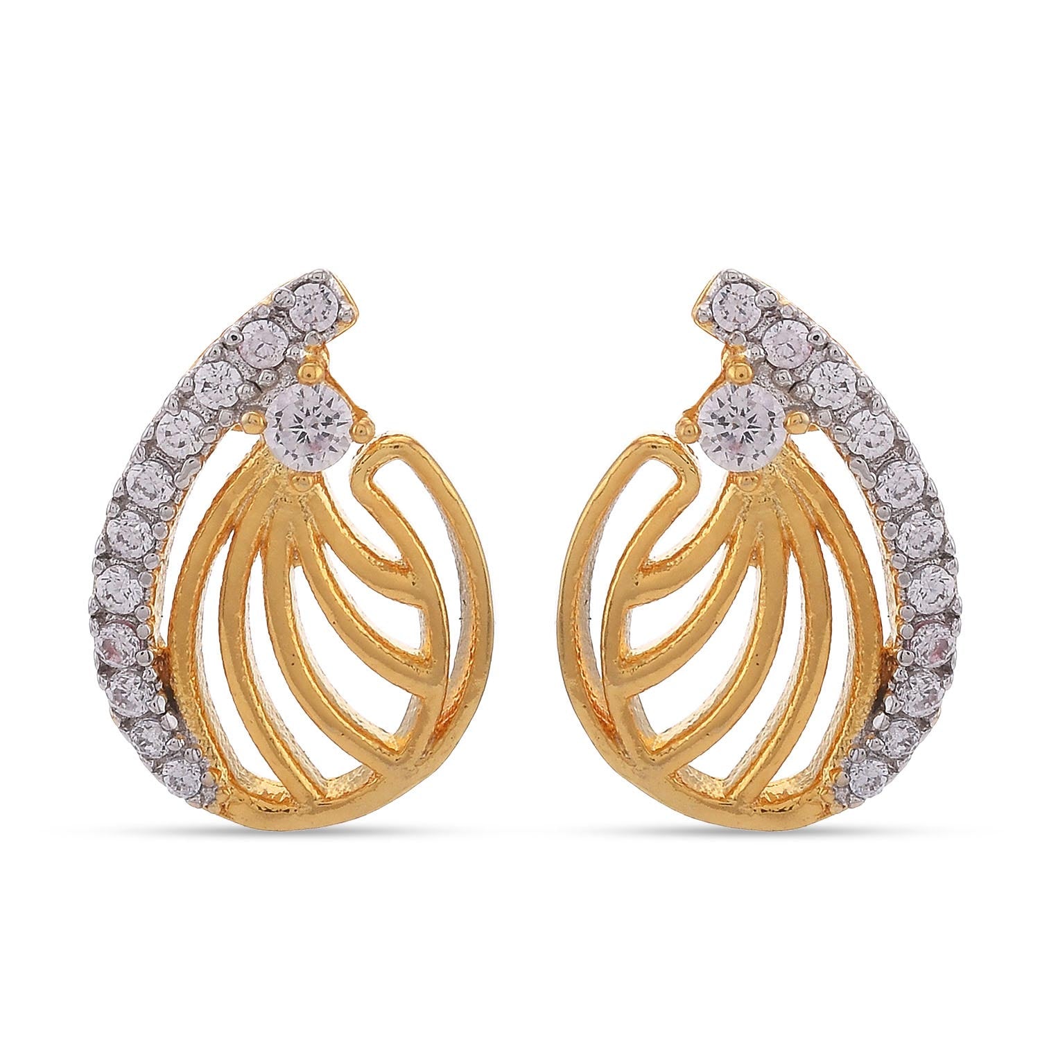 Feminine Designer Two Tone Plated Pendant Set