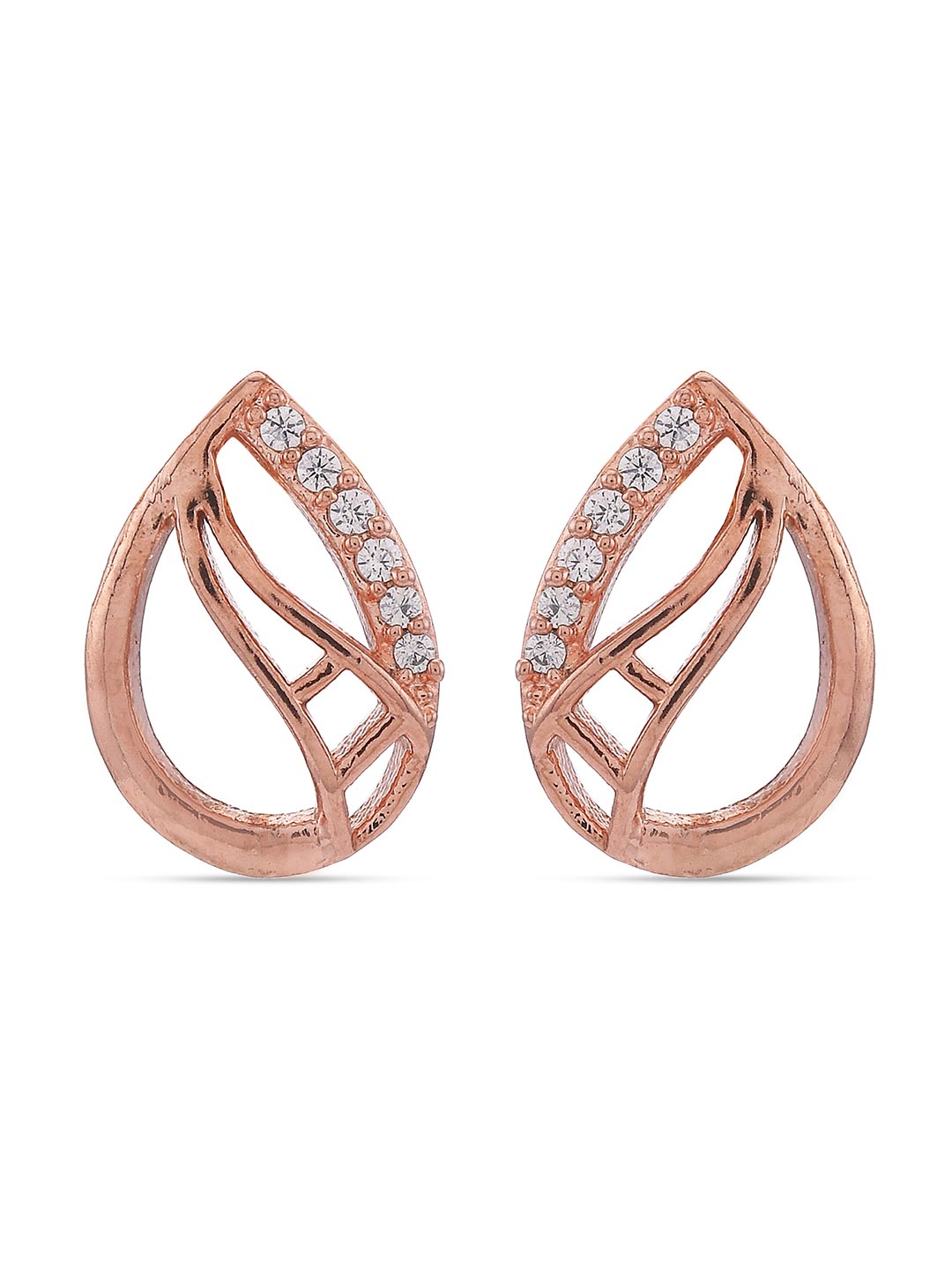 Wavy Designer Rose Gold Plated Pendant Set