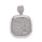 Floral Designer White Rhodium Plated Pendant Set