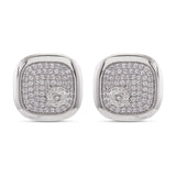 Floral Designer White Rhodium Plated Pendant Set