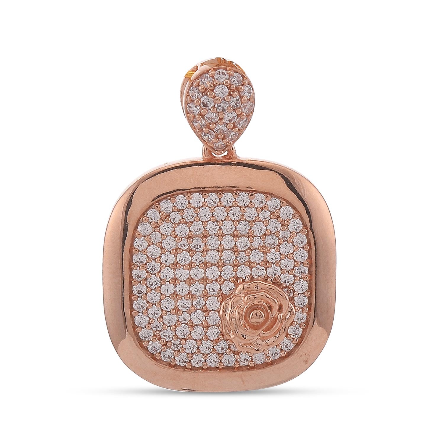 Floral Designer Rose Gold Plated Pendant Set