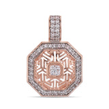 International Style American Diamonds Rose Gold Plated Pendant Set