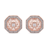 International Style American Diamonds Rose Gold Plated Pendant Set