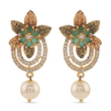 Floral Antique Designer Colored Stone Pendant Set