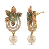 Floral Antique Designer Colored Stone Pendant Set