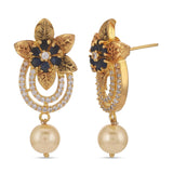 Floral Antique Designer Colored Stone Pendant Set