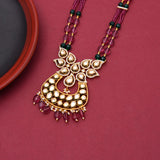 Enamelled Kundan Meena Pendant Set