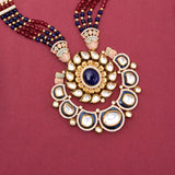 Floral Kundan Meena Colored Stones Designer Pendant Set