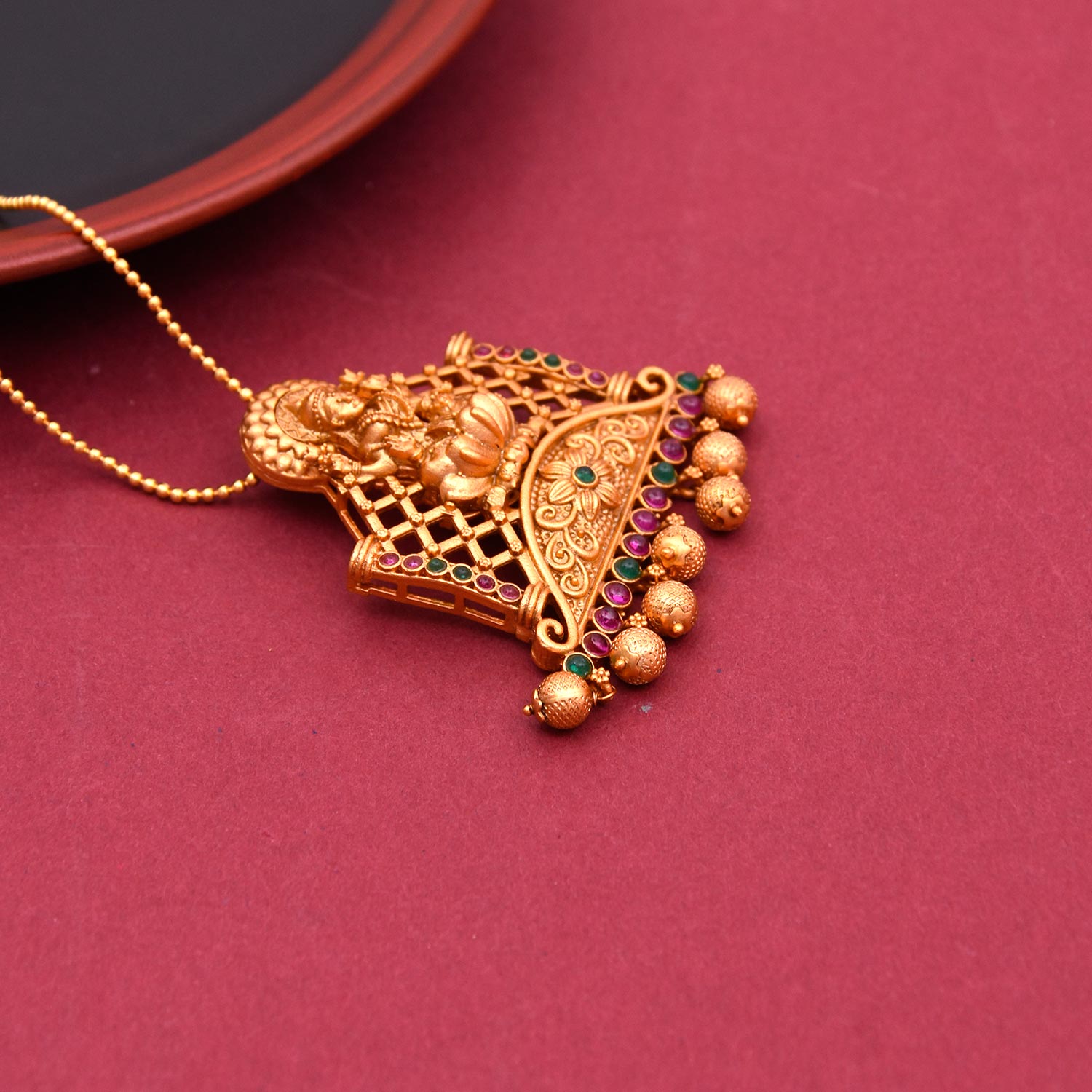 Laxmi Gold Plated Pendant Set