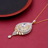 Contemporary Two Tone Plated Designer Pendant Set