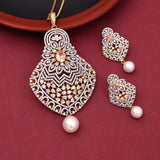 Comtemporary Designer American Diamonds Pendant Set