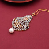 Comtemporary Designer American Diamonds Pendant Set