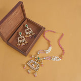 Floral Enamelled Traditional Pendant Set