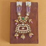 Floral Enamelled Traditional Pendant Set