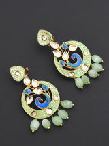 Peacock Enamelled Designer Pendant Set