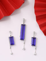 Contemporary Colored Stone Designer Pendant Set