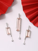 Contemporary Colored Stone Designer Pendant Set