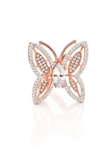 Butterfly Design International Style Rose Gold Plated Cocktail Ring