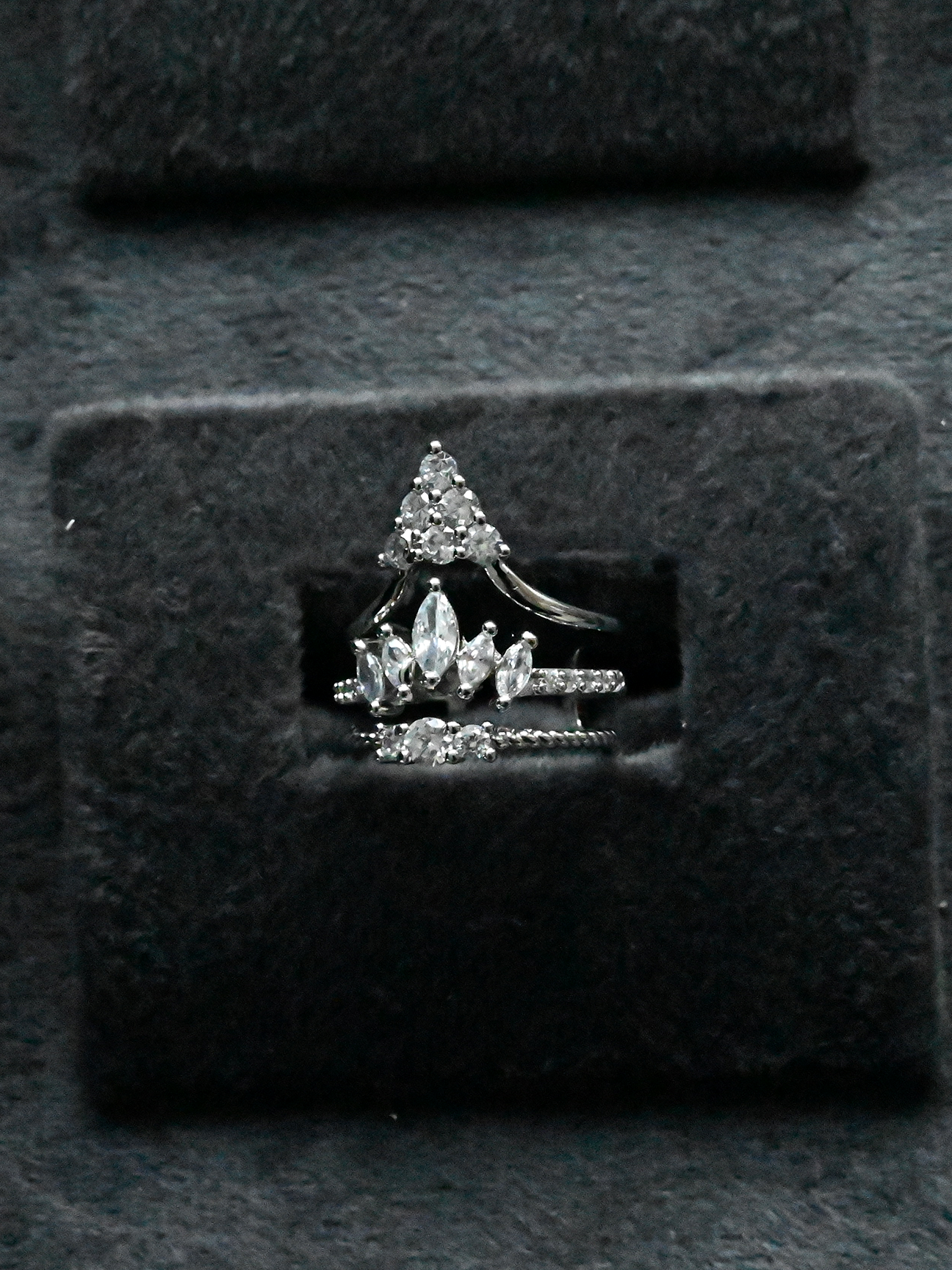 Contemporary International Diamonds Cocktail Ring