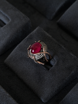 Contemporary Black Beauty Cocktail Ring