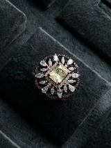 Floral Black Beauty Cocktail Ring