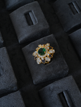 Floral Colored Stone Cocktail Ring