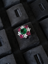 Contemporary Multicolor Stone Cocktail Ring