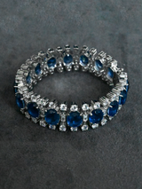 Blue sapphire Openable Sterling Silver Bangle