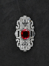 Exclusive Red Stone Sterling Silver Brooch