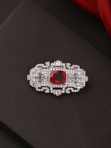 Exclusive Red Stone Sterling Silver Brooch