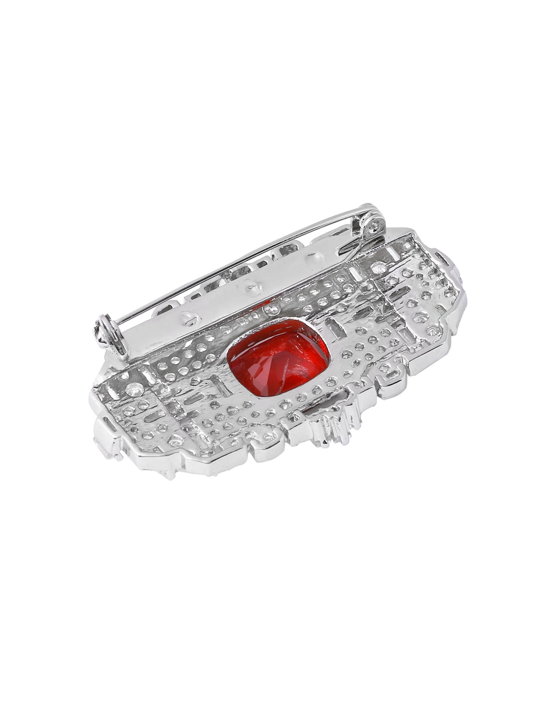 Exclusive Red Stone Sterling Silver Brooch
