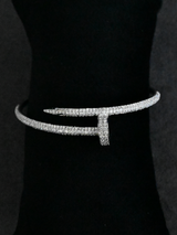 High End Nail Designer Openable Sterling Silver Bracelet