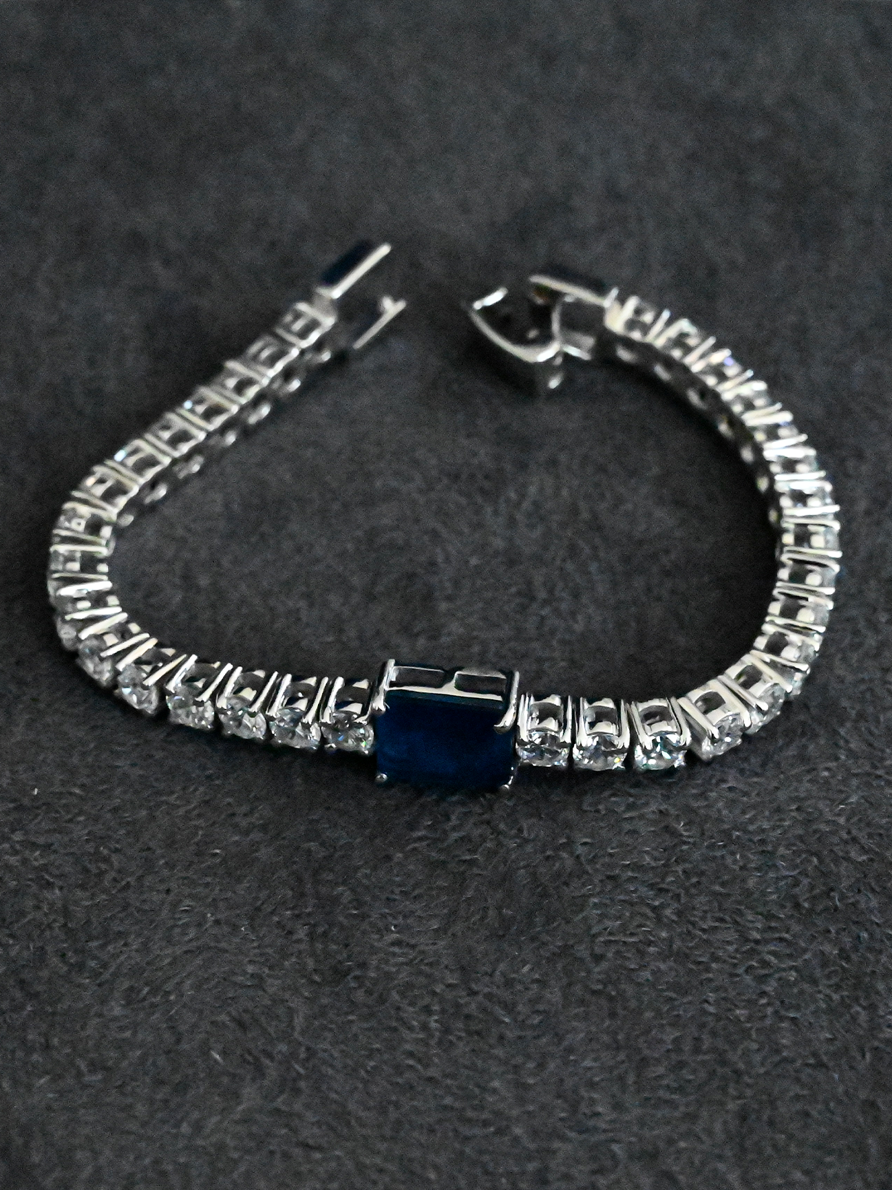 Classic Blue Sapphire Sterling Silver Bracelet