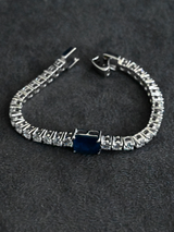 Classic Blue Sapphire Sterling Silver Bracelet
