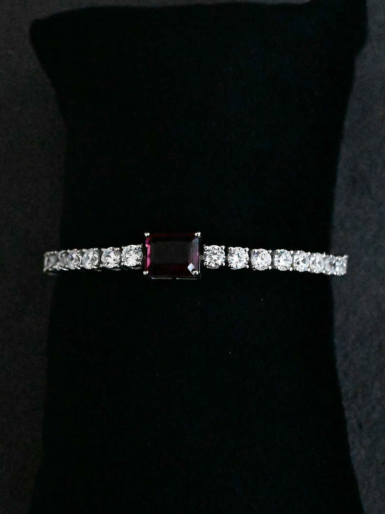 Classic Rhodolite Sterling Silver Bracelet