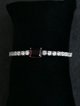 Classic Rhodolite Sterling Silver Bracelet